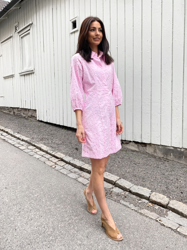 Liva 3/4 Shirt Dress - Roseate Spoonbill - Image 3