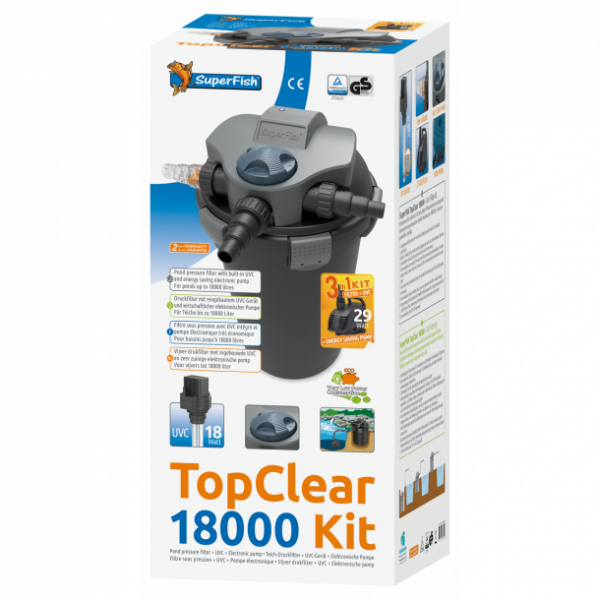 TopClear 18000 trykkfiltersett med Pumpe og UV-C