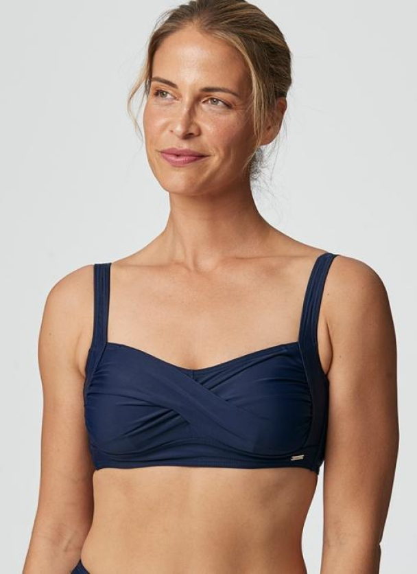'Capri' twisted soft bra, navy - Image 1