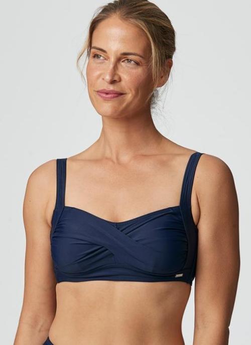 'Capri' twisted soft bra, navy