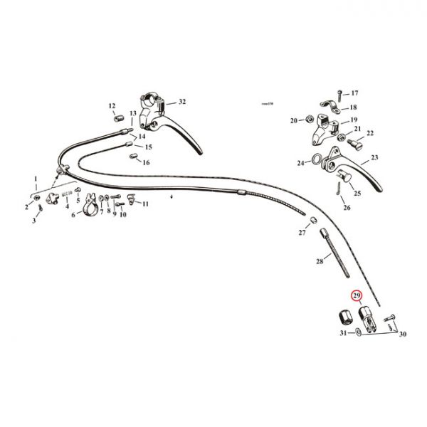 CLEVIS PIN & NUT, FRONT BRAKE CABLE