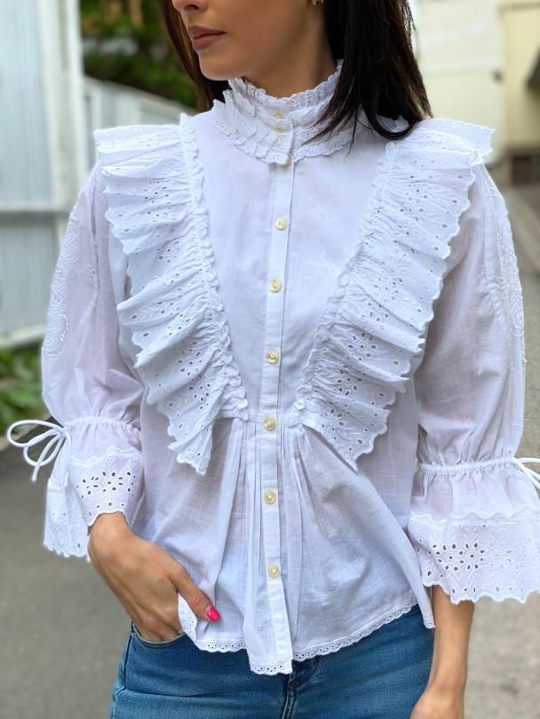 Cotton Slub Shirt - White - Image 1