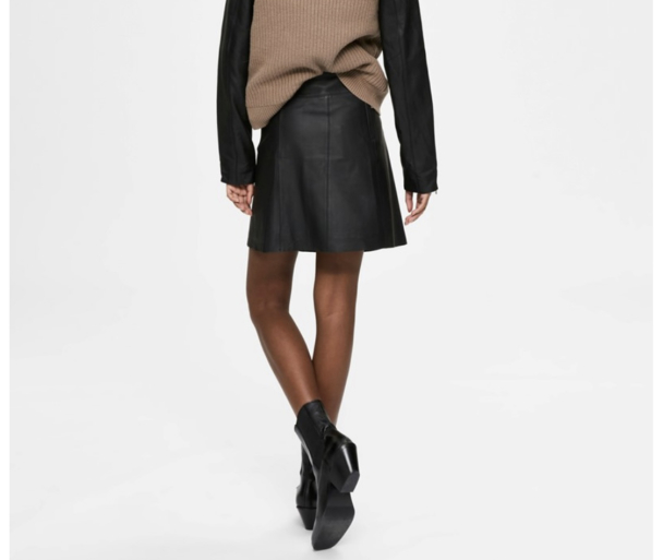 New Ibi Leather Skirt - Black  - Image 2