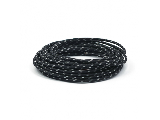 7,5 M. BLACK/WHICLASSIC CLOTH COVERED WIRING, 