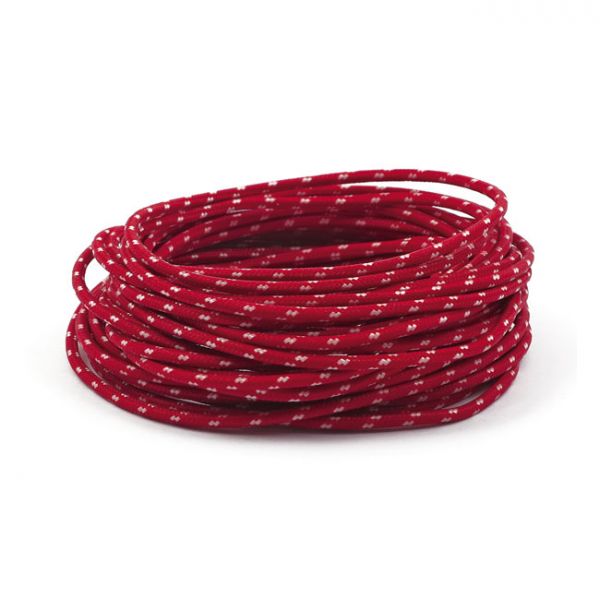 7,5 M.RED/WHITE. CLASSIC CLOTH COVERED WIRING, 