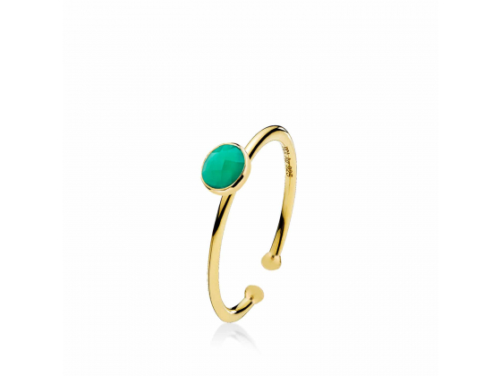 Small Prima Donna - Ring forgylt Green Onyx
