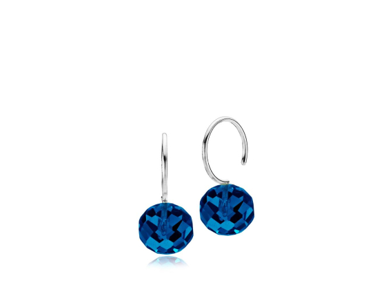Marble - Øreringer Sølv Royalblue Crystal Glass