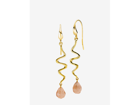 Saniya - Øreringer forgylt Peach Moonstone