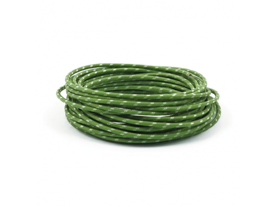 7,5 M.,GREEN/WHITE.  CLASSIC CLOTH COVERED WIRING