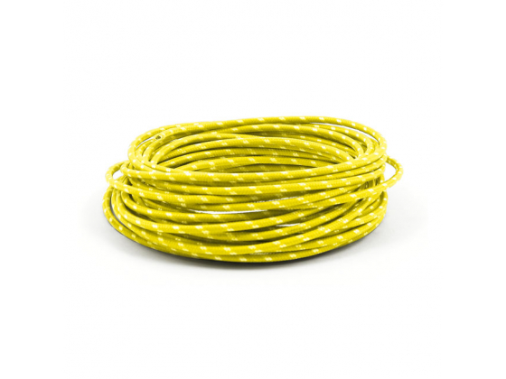 7,5 M. YELLOW/WHITE. CLASSIC CLOTH COVERED WIRING,