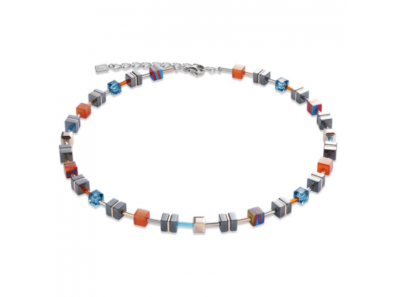 GEOCUBE Blue/Orange Necklace