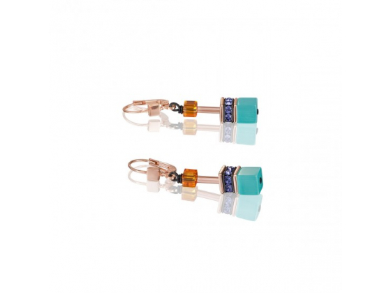 GEOCUBE Coral Blue Earrings