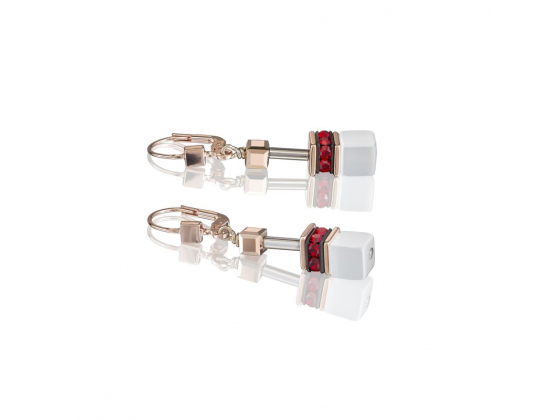 GEOCUBE Red/White Earrings