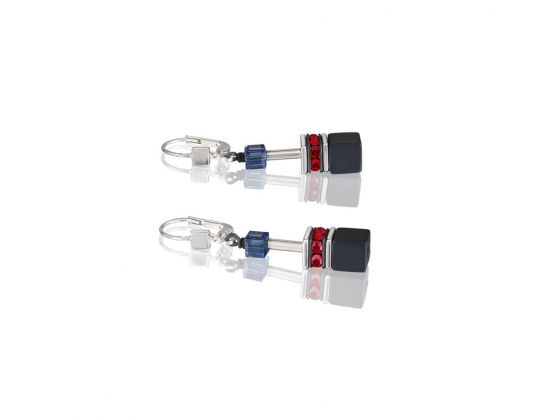 GEOCUBE Earrings Multicolor Red/Blue/Green 