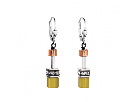 GEOCUBE Earrings Brown/Olive 