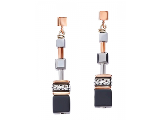 GEOCUBE Stainless Steel rose gold tone/silver Earrings