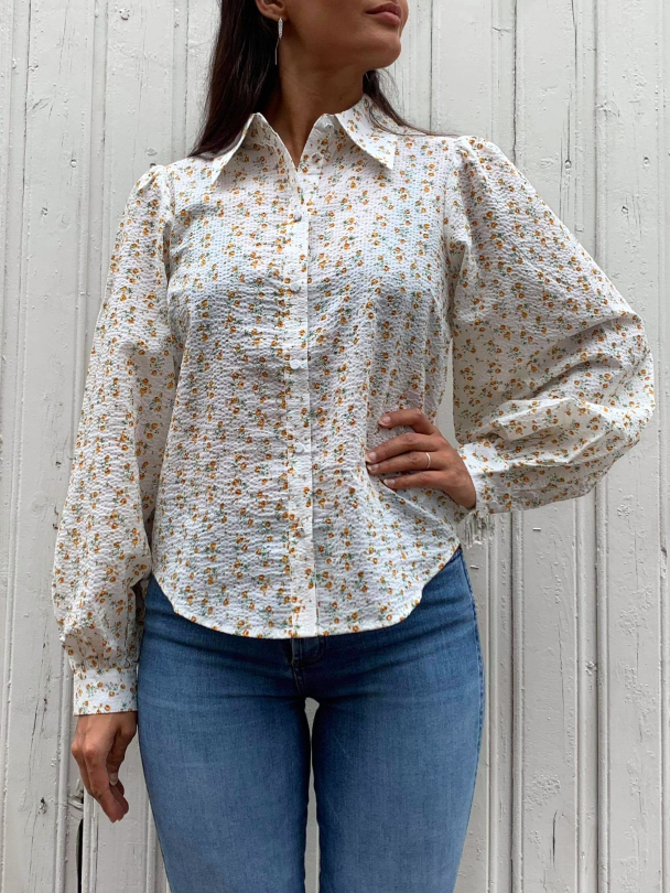 Maddy Shirt - Eggnog Aop  - Image 1