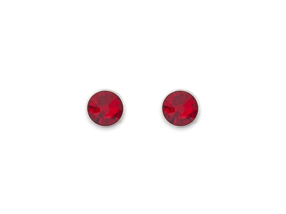 Red Swarowski Stud-Earrings