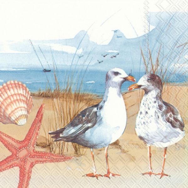 "Seagulls at the Beach" lunsjserviett