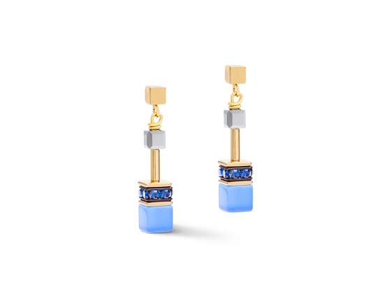 GEOCUBE Earrings Multicolour Blue & Gold