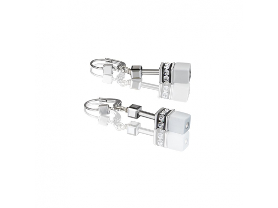 GEOCUBE Multicolor White/Silver Earrings