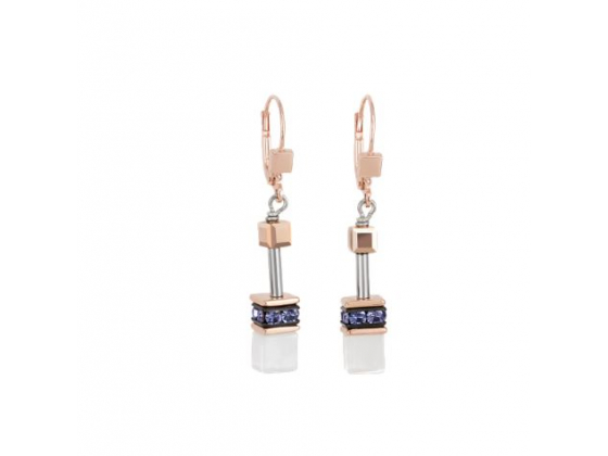 GEOCUBE Earrings Multicolor White/Purple 