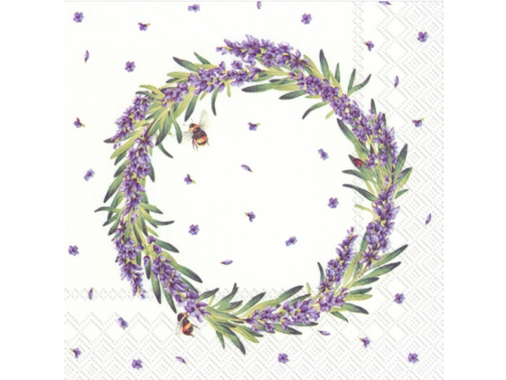 "Lavender Wreath" kaffeserviett