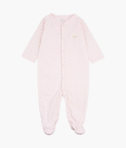 Livly | Saturday Simplicity Footie - Pink/Gold Dots