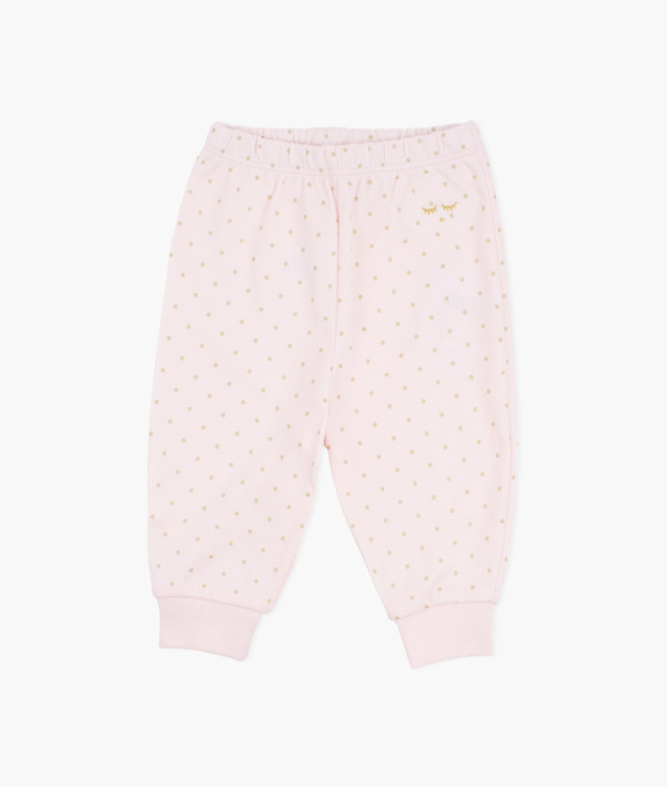 Saturday Pants - Pink/Gold Dots