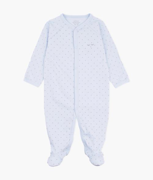 Livly | Saturday Simplicity Footie - Blue/Silver Dots