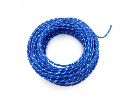 CLASSIC CLOTH COVERED WIRING, 25FT. ROLL. BLUE/WHITE