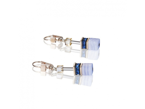 GEOCUBE Earrings Golden Blue/Light Blue 