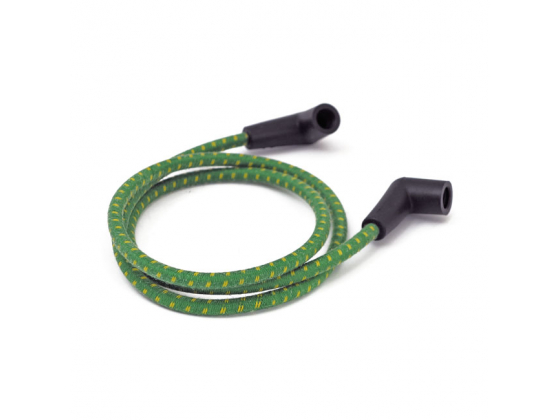 UNIVERSAL 40" SPARK PLUG WIRE SET. COTTON CLOTH,GREEN/YELLOW