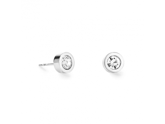 Rhinestone Silver Stud-Earrings