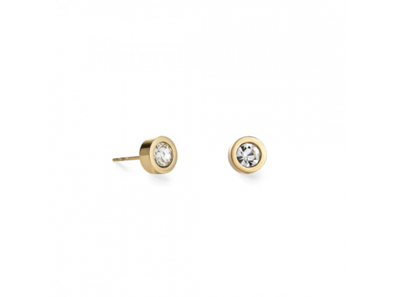 Rhinestone Golden Stud-Earrings