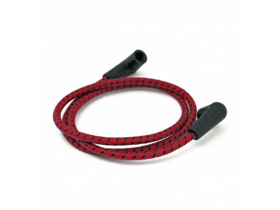 UNIVERSAL 40" SPARK PLUG WIRE SET. COTTON CLOTH, RED/BLACK