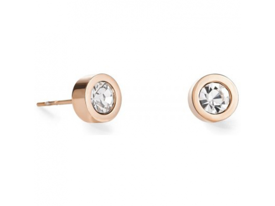 Rhinestone Bronze Stud-Earrings