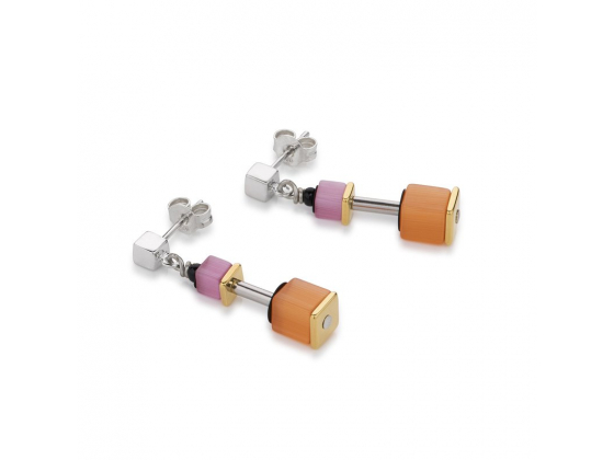 GEOCUBE Multicolor Pink/Peach Earrings