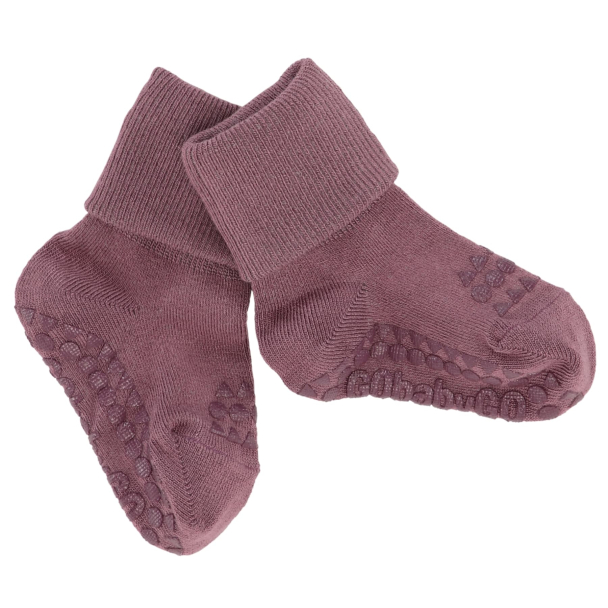 Non-Slip Socks Bamboo - Misty Plum - Image 1