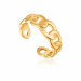 Gold Curb Chain Adjustable Ring