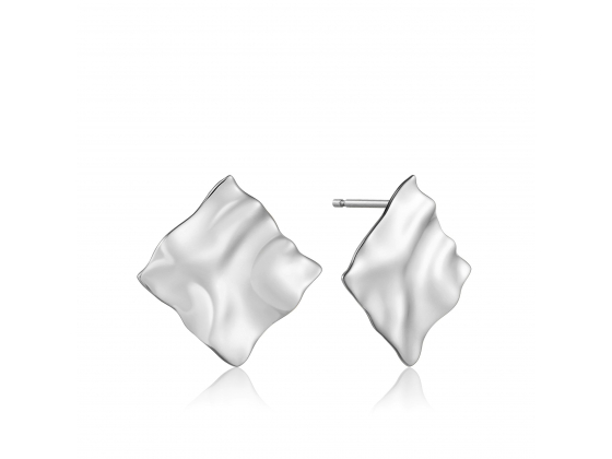 Silver Crush Square Stud Earrings