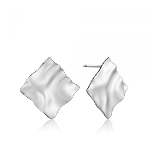 Silver Crush Square Stud Earrings