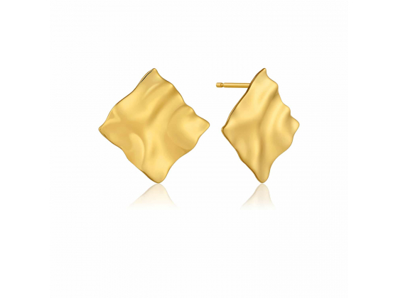 Gold Crush Square Stud Earrings