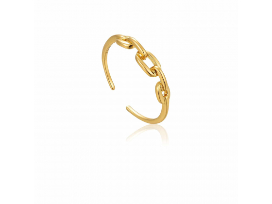 Gold Links Adjustable Ring