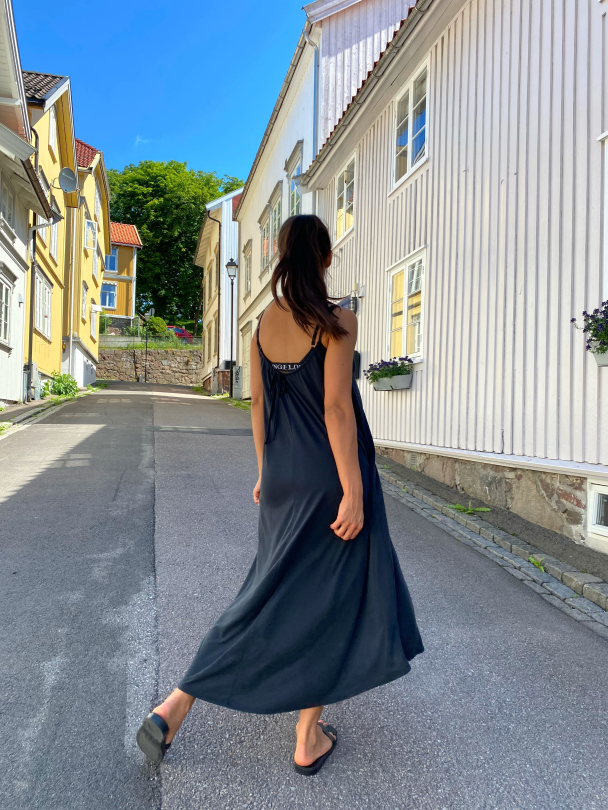 Fina Midi Strap Dress - Black - Image 3