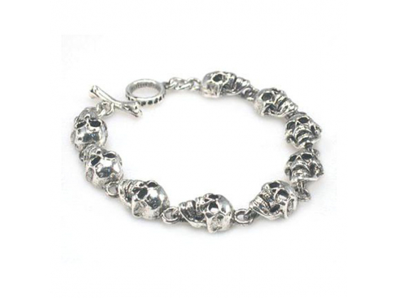 AMIGAZ FLAT SKULL CHAIN BRACELET 7,5"