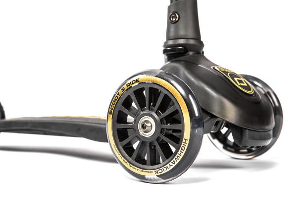 Sparkesykkel Highwaykick 3 LED - Black/Gold - Image 4