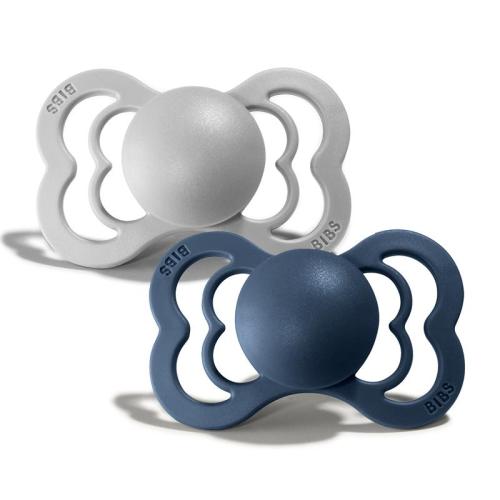 BIBS | Supreme Silikon 2-pk - Cloud/Steel Blue