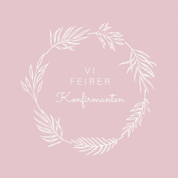 Serviett lunsj 20 stk Konfirmant rosa