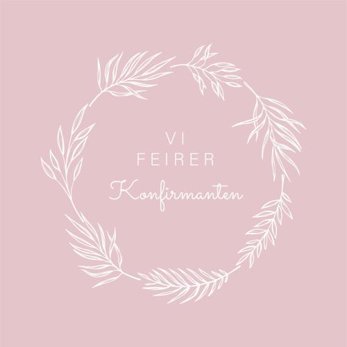 Serviett lunsj 20 stk Konfirmant rosa